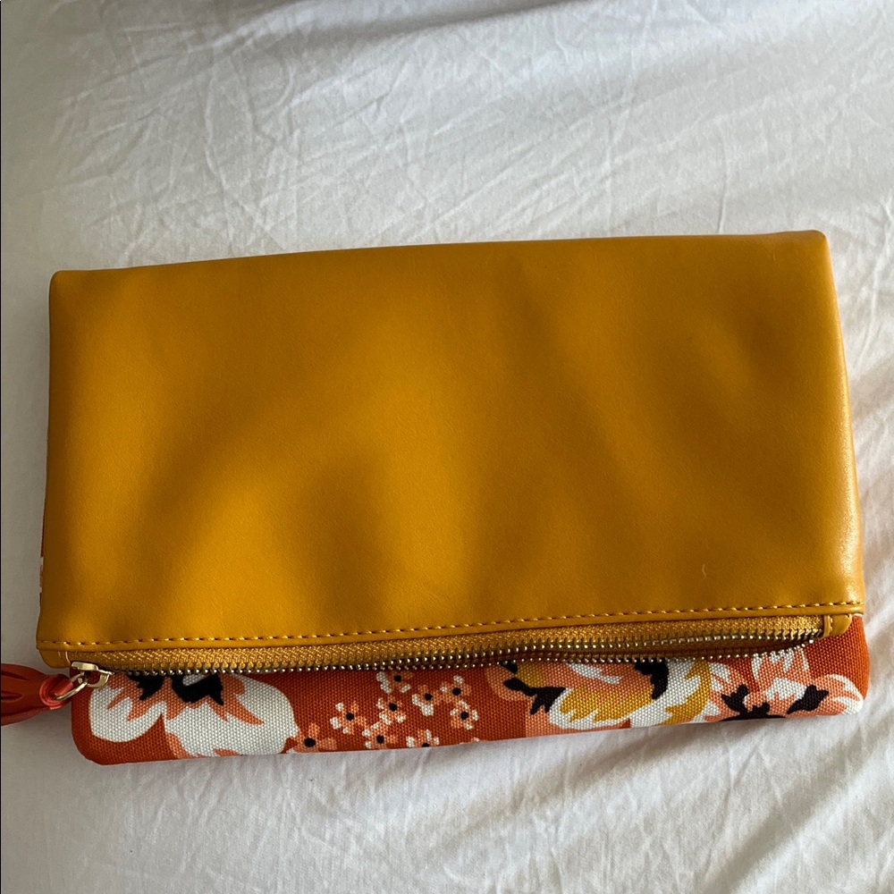 Rachel Pally Yellow and Orange Floral Clutch